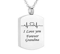 Collar de Cenizas, Collares de Plata con geometría de Plata electrocardiograma Grabado para Mujeres y Hombres