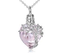 Collar de cenizas de acero inoxidable para conmemoración de cremación con diseño de corazón de árbol enredado y cierre de tornillo de sellado, joyería funeraria, talla única, como se describe, como se