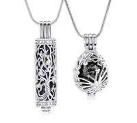 Collar de cenizas de árbol de la vida para hombre y mujer, colgante de acero inoxidable con forma de lágrima con mini urna hueca