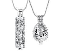 Collar de cenizas de árbol de la vida para hombre y mujer, colgante de acero inoxidable con forma de lágrima con mini urna hueca