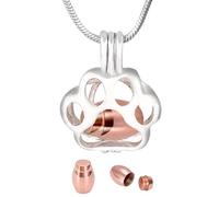 Collar de cenizas de cremación para cenizas - Colgante conmemorativo de huellas de gato, collar de cenizas para perros o gatos | Collar de urna de acero inoxidable para cenizas, recordatorio Ju