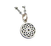 Collar de chakra corona en plata de ley 925. Pequeño colgante de yoga con charmyogi, regalo sencillo, delicado y zen, joyería para uso diario | Con cadena de 45 cm | Chapado en plata | L_PN_0479