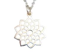 Collar de chakra corona en plata de ley 925. Pequeño dije de yoga. Colgante de yogui sencillo. Regalo para ella. Joyería zen sencilla y delicada para uso diario | Con cadena de 45 cm | Chapado en