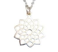 Collar de chakra de la corona en plata de ley 925. Pequeño dije de yoga. Colgante de yogui sencillo. Regalo para ella. Joyería zen delicada para uso diario|Con cadena de 45 cm|Chapado en plata|_3035