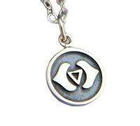 Collar de chakra del tercer ojo en plata de ley 925, pequeño amuleto de yoga espiritual, joyería sencilla para el día a día, colgante zen, delicado sexto | con cadena de 45 cm | chapado en plata |