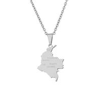 Collar De Ciudades con Mapa De Colombia: Cadena De Clavícula con Dije De Geometría Brillante Étnica, Joyería, Gargantilla Patriótica, Regalos De Accesorios para Mujeres Y Ho
