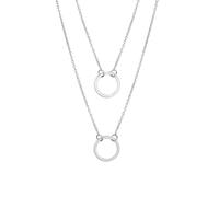 Collar de clavícula con colgante de doble círculo para mujer, collar geométrico hermoso y versátil que se puede llevar con cualquier estilo, adjustable, Zirconia cúbica