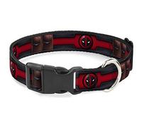 Collar de Clip de plástico con Hebilla - Deadpool Cinturón de Utilidad Logo/Bolsillos Negro/Rojo/Marrón