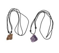 Collar de colgante de cristal de piedra Mejoramiento de la suerte Lucky Hermoso cómodo Piedra de cristal de piedra para la limpieza de la mente