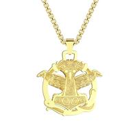 Collar de colgante de cuervo Thor Hammer de acero inoxidable Medalla vikinga Thor Hammer Joyería Punk Hip Hop de Odín