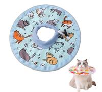 Collar de cono de gato, collar de recuperación ligero y ajustable después de la cirugía para evitar lamer heridas, cómodo collar isabelino para gatitos y gatos adultos y cachorros (azul, S)
