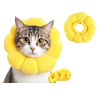 Collar de cono de gato, collar de recuperación suave y ajustable para mascotas, resistente al agua, cuello de flor de sol, conos de gato para lamer antimordeduras, adecuado para mascotas médicas para