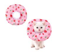 Collar de cono de gato suave, pequeño e impermeable para curación de heridas después de la cirugía o castración, alternativa a los collares isabelinos, cono médico para gatos y cachorros, color rosa