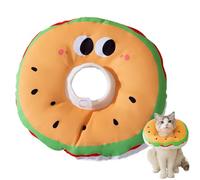 Collar de cono para gatos, collar para recuperación de perros - Cojín para cuello de gato con cuello isabelino ajustable en forma de hamburguesa, cómodo protector para el cuello del gato, collar para