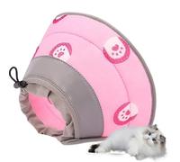 Collar de cono para mascotas, collar de 9.5 pulgadas, algodón perlado, accesorio de recuperación suave hecho de algodón perlado ligero que proporciona una cómoda barrera protectora para comer y dormir