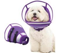 Collar de cono suave para dejar de lamer, ajustable para perros pequeños, evita lamer heridas después de cirugía y enfermedades de la piel, ligero, cómodo cono de recuperación isabelina (morado, S)
