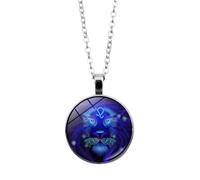 Collar De Constelación Luminosa De Leo - Collar De Cadena Colgante De Cristal Con Signo Horóscopo De Constelación Del Zodíaco Joyería De Astrología Celestial - Regalo Para Mujeres Y Hombres, L
