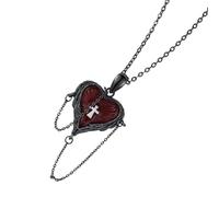 Collar De Corazón Con Colgante Gótico,Collar Con Colgante De Corazón,Colgante de collar gótico para mujer | Joyería gótica con colgante de corazón de cadena ajustable para cumpleaños, Halloween