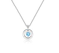Collar de corazón de Amor Cadena de clavícula de Temperamento de Plata esterlina Femenina Europa y América Joyería Simple Regalo de cumpleaños para Novia
