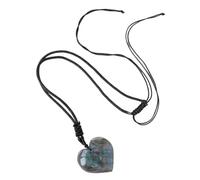 Collar De Corazón De Gema - Colgante De Piedra De Labradorita, Joyería De Cadena De cristals, Pieza De Desgaste Místico | Emotional Harmony Crystal Wear, Mindful Energy Charm Item, For Birthday Women