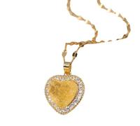 Collar de corazón de geométrico para joyas de chicas, collar de corazón de diamantes de imitación brillante, collar de circón, collar de corazón para el corazón para el collar de cumpleaños de San