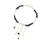 Collar de corazón de perlas ajustable multiusos ideal para el uso diario y añadir un toque de elegantes diseños de abalorios, joyería de perlas de moda