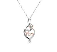 Collar de corazón doble de plata con texto en inglés "I Love You", regalo romántico para mujeres, mamá, novia, día de la madre, día de San Valentín, bonito y atractivo