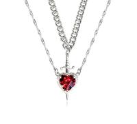 Collar de corazón y espada, collar de corazón y espada, collar de pareja, collar con colgante de corazón y espada, collar a juego con Estás en mi corazón, regalos de joyería para parejas (Silver)