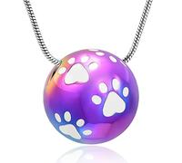 Collar de cremación con forma de pata, perro, gato, mascota, impresión de patas, joyas para mascotas, cenizas, animales, Keepsake Memorial Charm Collar
