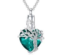 Collar de cremación de árbol enredado para cenizas de mascotas o restos humanos, diseño en forma de corazón, joyería conmemorativa de acero inoxidable con corazón de árbol enredado y cierre de sellado