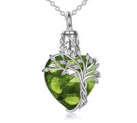 Collar de cremación de árbol enredado para cenizas de mascotas o restos humanos, diseño en forma de corazón, joyería conmemorativa de acero inoxidable con corazón de árbol enredado y cierre de sellado