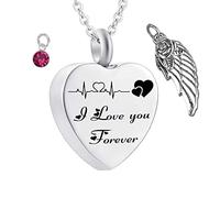 Collar de cremains, Collar de Diamantes de imitación con Grabado te Amo Siempre Collar para Mujeres y Hombres