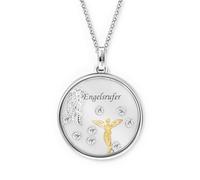 Collar de cristal con forma de ángel, 8 W. S. Circ., 50 cm, Plata esterlina, Circonia cúbica