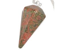 Collar de Cristal Curativo, Collar con Colgante de Cono de Piedra Puntiaguda Hexagonal, Péndulo de Cristales de Orgón, Colgante de Piedra de Cono para Mujeres, Niñas, Amigos, Hombres(#4)