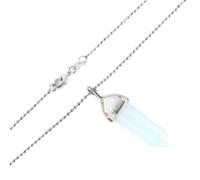 Collar de cristal de bala hexagonal personalizado, collar de cuarzo con piedras preciosas naturales, colgante de amatista, cuarzo rosa, collar versátil de verano unisex, 1 pieza, collar de ópalo,