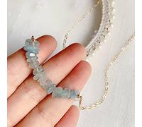 Collar De Cristal Natural Chips De Grava Irregulares Piedra Amatistas Collar Con Colgante De Cuarzo Rosa Azul,Aguamarina,Cadena De Acero Inoxidable