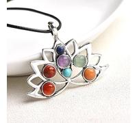 Collar de cristal natural con colgante de cristal natural, amuleto de piedra natural para niñas y niños, piedras de regalo, siete chakras