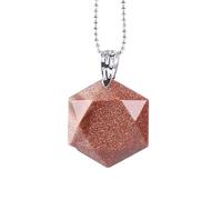 Collar De Cristales Hexagonales Facetados Con Piedras Preciosas Naturales Para Hombres Y Mujeres | Amuleto De Meditación De Equilibrio Reiki Con Cadena De Plata Amuleto Gargantilla Joyería Regalos