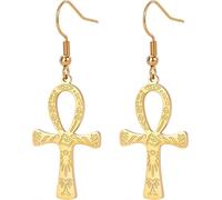 Collar de cruz Ankh para mujer, acero inoxidable, símbolo del antiguo Egipto, dioses de Ankh, cruz, collar/aretes, amuleto de regalo, Acero inoxidable