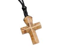 Collar De Cruz De Cristal Curativo para Mujeres Y Hombres, Cadena con Colgante De Ángel De La Guarda con Piedras Preciosas Naturales Tejidas A Mano, Cadena Ajustable, Joyería De Fe Reiki, Regalo,