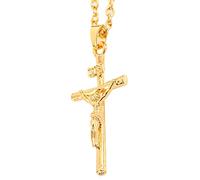 Collar de cruz de Jesús | Crucifijo de Jesucristo de acero inoxidable para hombre | Collar con colgante de cruz | Material resistente al óxido | Regalo único | 2,2 x 4,5 cm | para hombre, Refer to