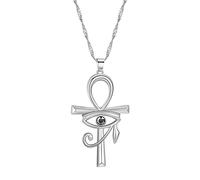 Collar de cruz de ojo de para mujeres y hombres, amuleto religioso punk, joyería vintage, cadenas doradas contra el mal de ojo, collares de protección para niñas y mujeres, One Size, Como se describe