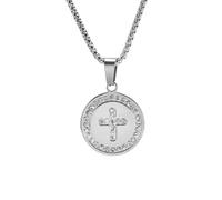 Collar de cruz redonda, colgante de oro coreano de Hip-hop para hombres y mujeres