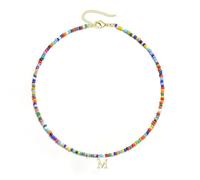 Collar De Cuentas De Colores para Mujer con Colgante De Letra, Gargantilla Bohemia Hecha A Mano, Joyería con Nombre Personalizado, Regalo para Mujeres Y Adolescentes, Chapado En Oro O Platino. Coll
