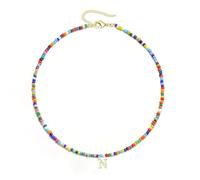 Collar De Cuentas De Colores para Mujer con Colgante De Letra, Gargantilla Bohemia Hecha A Mano, Joyería con Nombre Personalizado, Regalo para Mujeres Y Adolescentes, Chapado En Oro O Platino. Coll