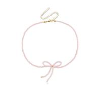 Collar de cuentas de cristal delicado Bowknow cadena de clavícula para uso diario, collar de lazo simple con lazo de cristal, cadena de clavícula con cuentas, talla única, como se describe, como se
