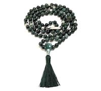 Collar de cuentas Mala Energizadas, chakra Mala, Japón Mala, 8 mm, 108 cuentas de oración budista, meditación Mala, collar con borla, Mantra Mala, signo del zodiaco/sol
