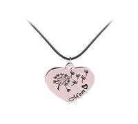 Collar de cuerda personalizado con patrón de cadena de diente de león en forma de corazón grabado tratamiento inteligente
