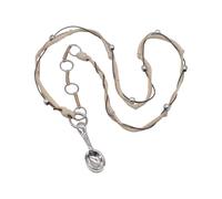 Collar de cuerda trenzada hecho a mano con intrincado colgante de cuchara, cadena de clavícula única para uso diario e informal, collar suave y agradable al tacto, talla única, como se describe, como