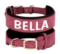Collar de cuero ancho personalizado para perro, antipérdida, acolchado, collar personalizado con nombre para perros medianos y grandes, bulldog francés, pastor alemán, labrador, B, XL